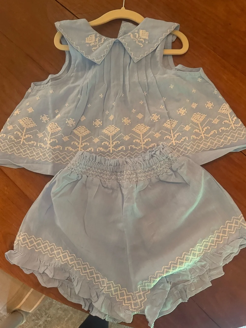 NWT Lali Kids Girls Sofia Sleeveless Matching Set in Light Blue, sz 5